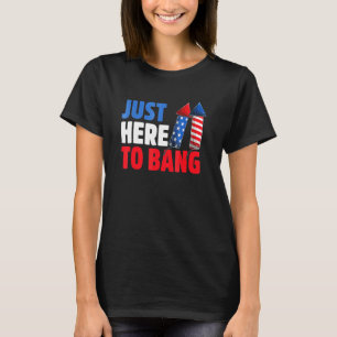 Gerade hier Bang 4. Juli Feuerwerk und Veteran D T-Shirt