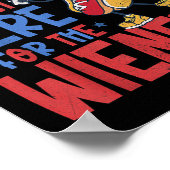 Gerade hier für die Dackeln Funny Hot Dog 4. Juli Poster (Ecke)