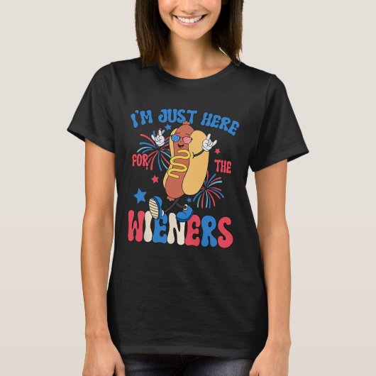 Gerade hier für die Weiners 4. Juli Funny Hot Do T-Shirt (Vorderseite)