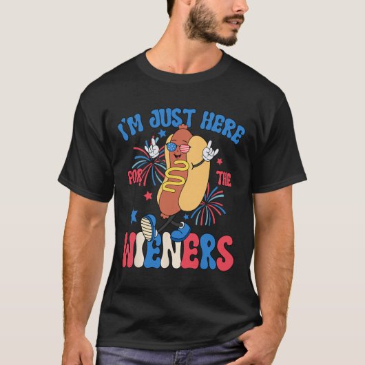 Gerade hier für die Weiners 4. Juli Funny Hot Do T-Shirt (Vorderseite)