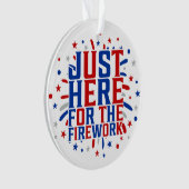Gerade hier für Feuerwerke lustig für ein Paar Ornament (Vorderseite)