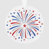 Gerade hier für Feuerwerke lustig für ein Paar Ornament (Rückseite)