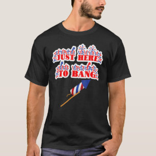 Gerade hier zu knallen Feuerwerk 4. Juli Pun Meme T-Shirt