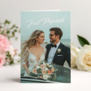 Gerade Hochzeit gefaltete Foto-Anzeige Einladung