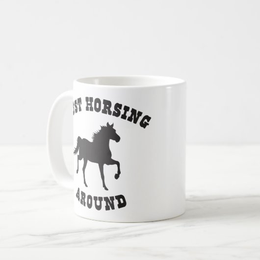 Gerade Horsing um Pferd Kaffeetasse (Vorderseite Links)