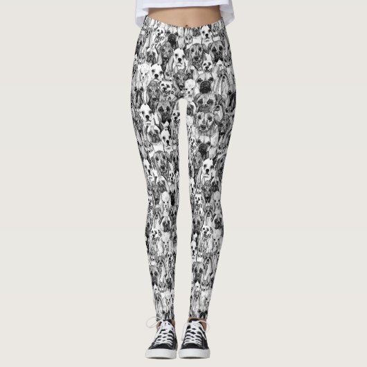 gerade Hunde Leggings (Vorderseite)