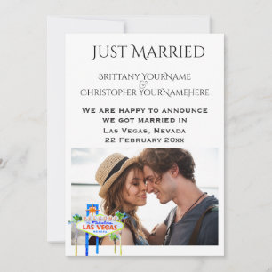 Gerade in Las Vegas geheiratet - Fotoankündigung Einladung