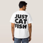 Gerade Katzen-Fische T-Shirt (Schwarz voll)