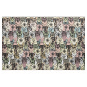 gerade Katzen Retro Stoff (Yard (91,4 cm))