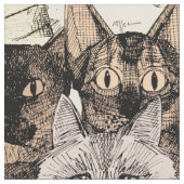 gerade Katzen Retro Stoff (Nahaufnahme)