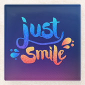 Gerade Lächeln Glasuntersetzer (Vorderseite)