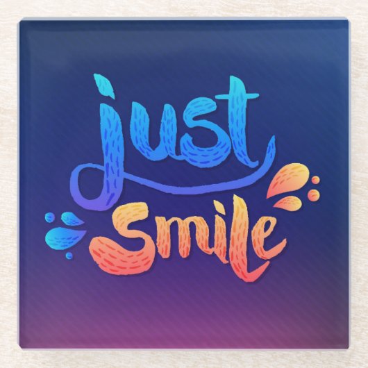 Gerade Lächeln Glasuntersetzer (Vorderseite)