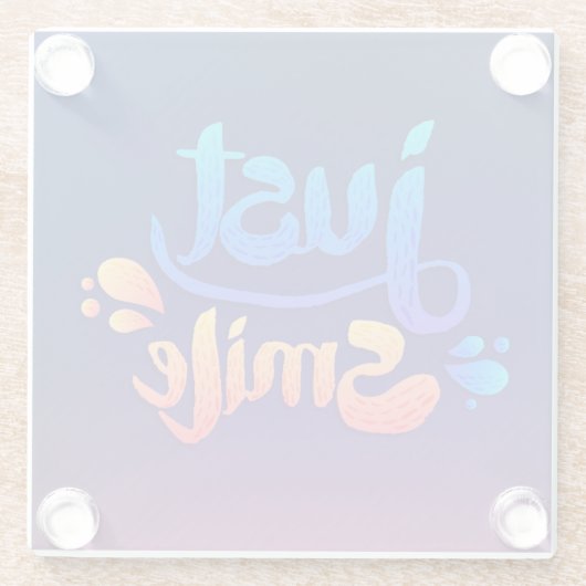 Gerade Lächeln Glasuntersetzer (Rückseite)