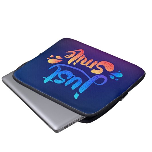 Gerade Lächeln Laptopschutzhülle (Vorne Knopf)