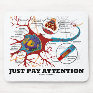Gerade Lohn-Aufmerksamkeit (Neuron/Synapse) Mousepad