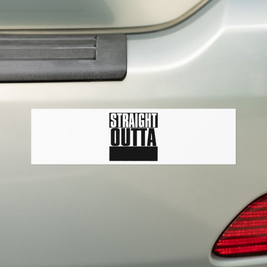 GERADE OUTTA GEWOHNHEIT IHR TEXT-HIER T-SHIRT AUTOAUFKLEBER (Auf Auto)