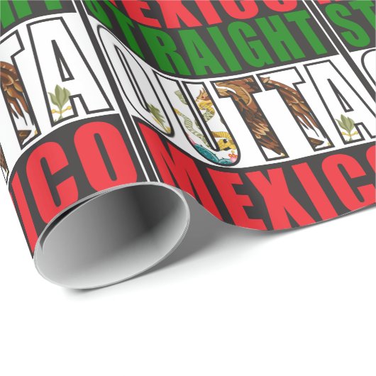 Gerade Outta Mexiko Flagge Geschenkpapier (Rolleneckpunkt)