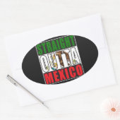 Gerade Outta Mexiko Flagge Ovaler Aufkleber (Umschlag)