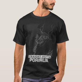 Gerade Outta Porirua Stadtkarte (GROSSDRUCK) T-Shirt