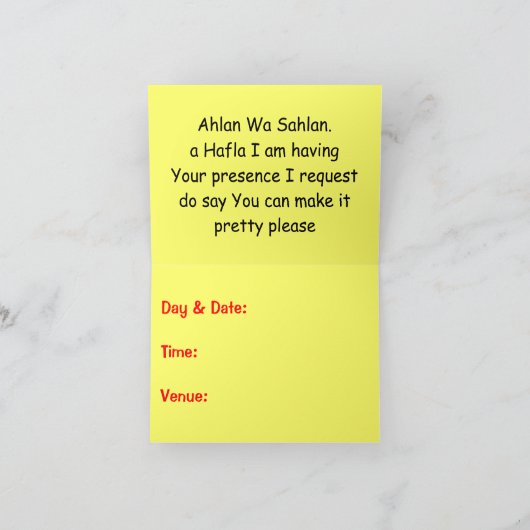 Gerade Raq Einladung (Innenseite)