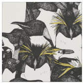 gerade Schwarz-weißes Gelb der Penguins Stoff (Nahaufnahme)
