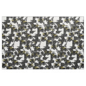 gerade Schwarz-weißes Gelb der Penguins Stoff (Fat Quarter (45,7 x 55,9 cm))