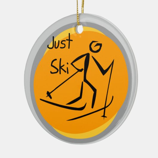 Gerade Ski-T - Shirts und Geschenke Keramik Ornament (Links)