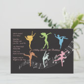 Gerade Tanz-Einladung Einladung (Stehend Vorderseite)