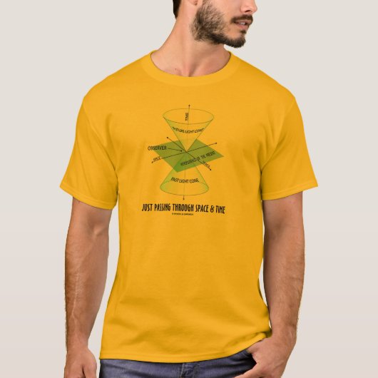 Gerade, überschreiten durch Raum u. Zeit (heller T-Shirt (Vorderseite)