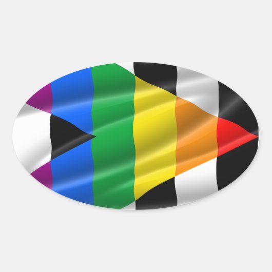 GERADE VERBÜNDET-FLAGGE OVALER AUFKLEBER (Vorderseite)
