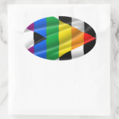 GERADE VERBÜNDET-FLAGGE OVALER AUFKLEBER (Tasche)