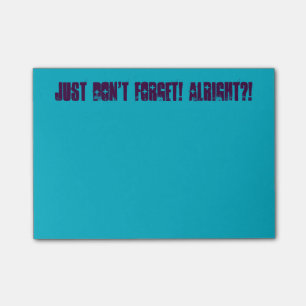 Gerade vergessen Sie nicht! Post-Itanmerkungen Post-it Klebezettel