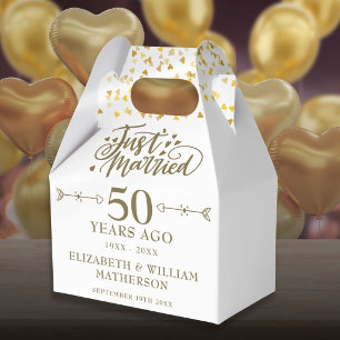 Gerade verheiratet 50. Geburtstag der goldenen Hoc Geschenkschachtel