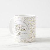 Gerade verheiratet 50. Hochzeitstag Gold Hearts Kaffeetasse (Vorderseite Links)