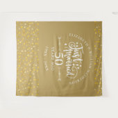 Gerade verheiratet 50. Hochzeitstag Gold Wandteppich (Vorderseite (Horizontal))