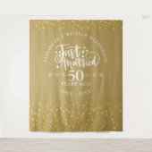 Gerade verheiratet 50. Hochzeitstag Gold Wandteppich (Vorderseite)