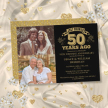 Gerade verheiratet 50 Jahre 2 Foto Gold Black