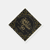 Gerade verheiratet 50 Jahre alt Schwarz und Gold Serviette (Ecke)