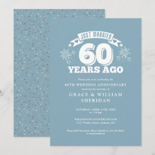Gerade verheiratet 60. Hochzeitstag Einladung