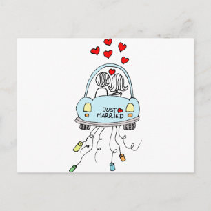 Gerade verheiratet ankündigungspostkarte