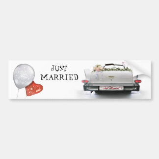 Gerade verheiratet autoaufkleber