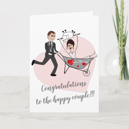 Gerade verheiratet - Balkan Hochzeit Grußkarte Karte (Vorderseite)