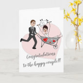 Gerade verheiratet - Balkan Hochzeit Grußkarte Karte (Gelbe Blume)