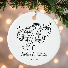 Gerade Verheiratet Benutzerdefinierte Paarnamen &  Keramik Ornament