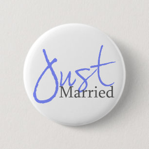 Gerade verheiratet (blaues Skript) Button