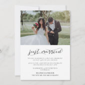 Gerade verheiratet Elegant Kalligraphie Ankündigun Einladung (Vorderseite)