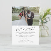 Gerade verheiratet Elegant Kalligraphie Ankündigun Einladung (Stehend Vorderseite)