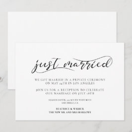 Gerade verheiratet Elegant Kalligraphie Ankündigun Einladung
