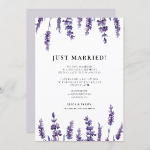 Gerade verheiratet Elegant lavender Hochzeitsankün Einladung