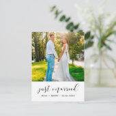 Gerade verheiratet Elegante Ankündigung Foto Postkarte (Stehend Vorderseite)